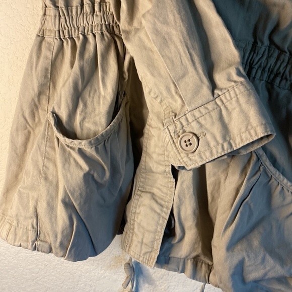 Love 21 cargo moto utility button up Pockets buckles hoodie long sleeve jacket - Picture 6 of 11